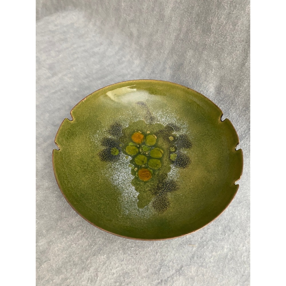 Vintage Mid Century Modern Copper on Enamel Ashtray Dish Sascha Brastoff‎
